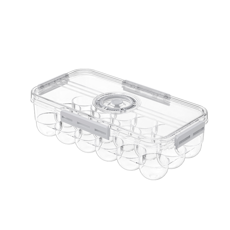 Stackable 18-Count Egg Storage Bin With Time Tracker Lid 