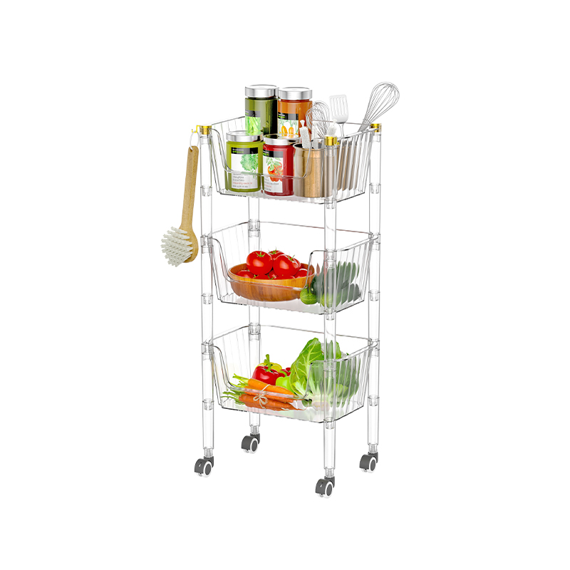 Clear 3-Drawer Utility Cart With Wheels