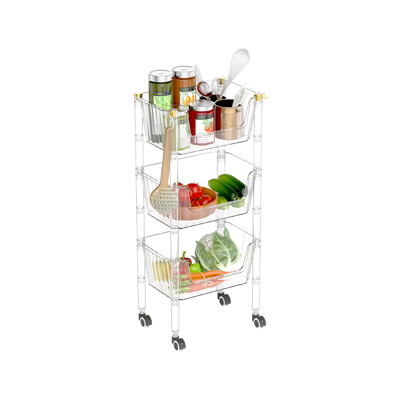 Clear 3-Drawer Utility Cart With Wheels