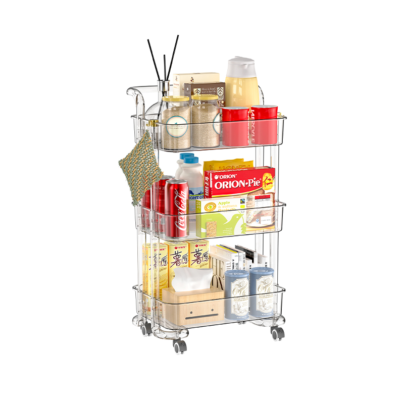 3-Tier PET PP ABS Mobile Storage Organizer Cart