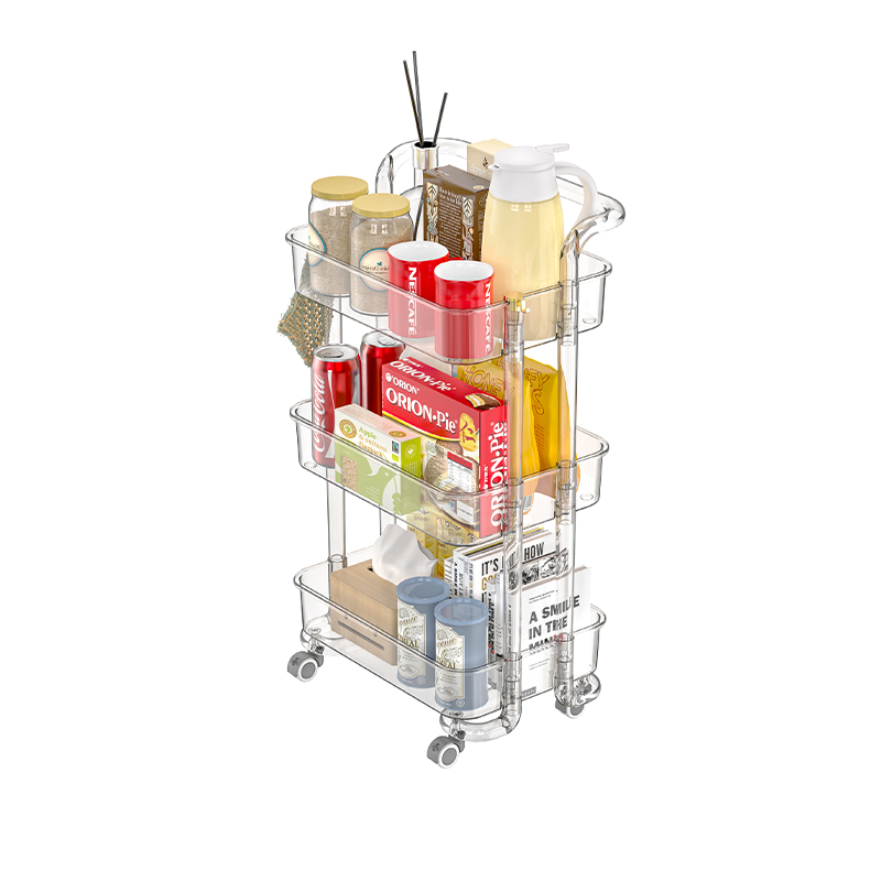 3-Tier PET PP ABS Mobile Storage Organizer Cart